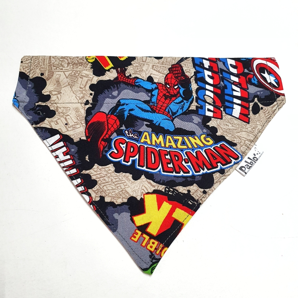 🐶 5 for $15 * Pablo Spiderman Reversible Over The Collar Dog Bandana